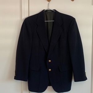 Vintage Navy Blazer with Gold Detail